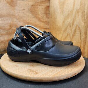 Crocs Womens Mercy Work Black Slip Resistant Clogs Size 9